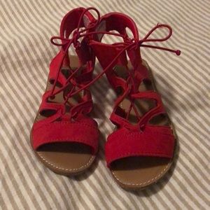 Girls gap red gladiators size 11 toddler